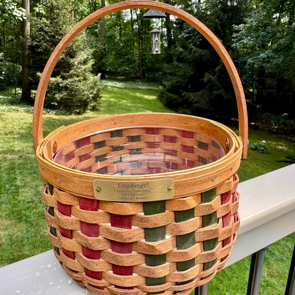 Longaberger Christmas Collection 2003 Edition Caroling Basket with Liner Signed